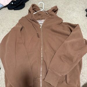 John Galt Brown Zip-Up Malibu Hoodie